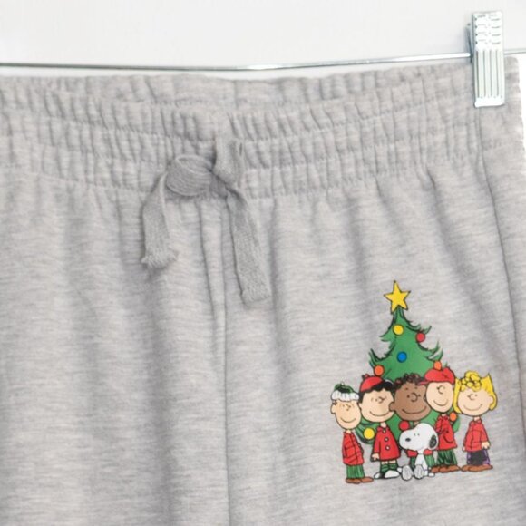 Peanuts Size L Christmas Themed Gray Sweatpants - Picture 2 of 8